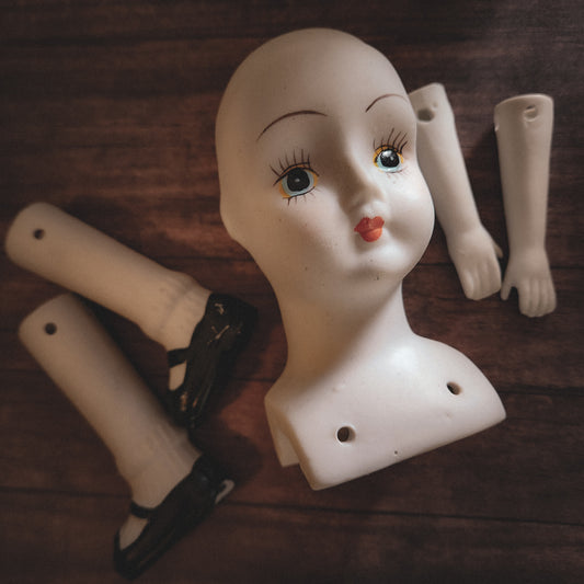 Bisque Doll Bust, Arms, and Legs Set