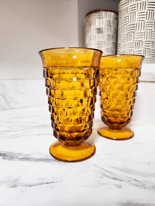 Amber Indiana Glass Company Glasses Set of 2